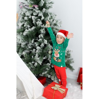 Bộ NOEL cao cấp trẻ em hãng Ttasom , mẫu Tuần Lộc nền xanh