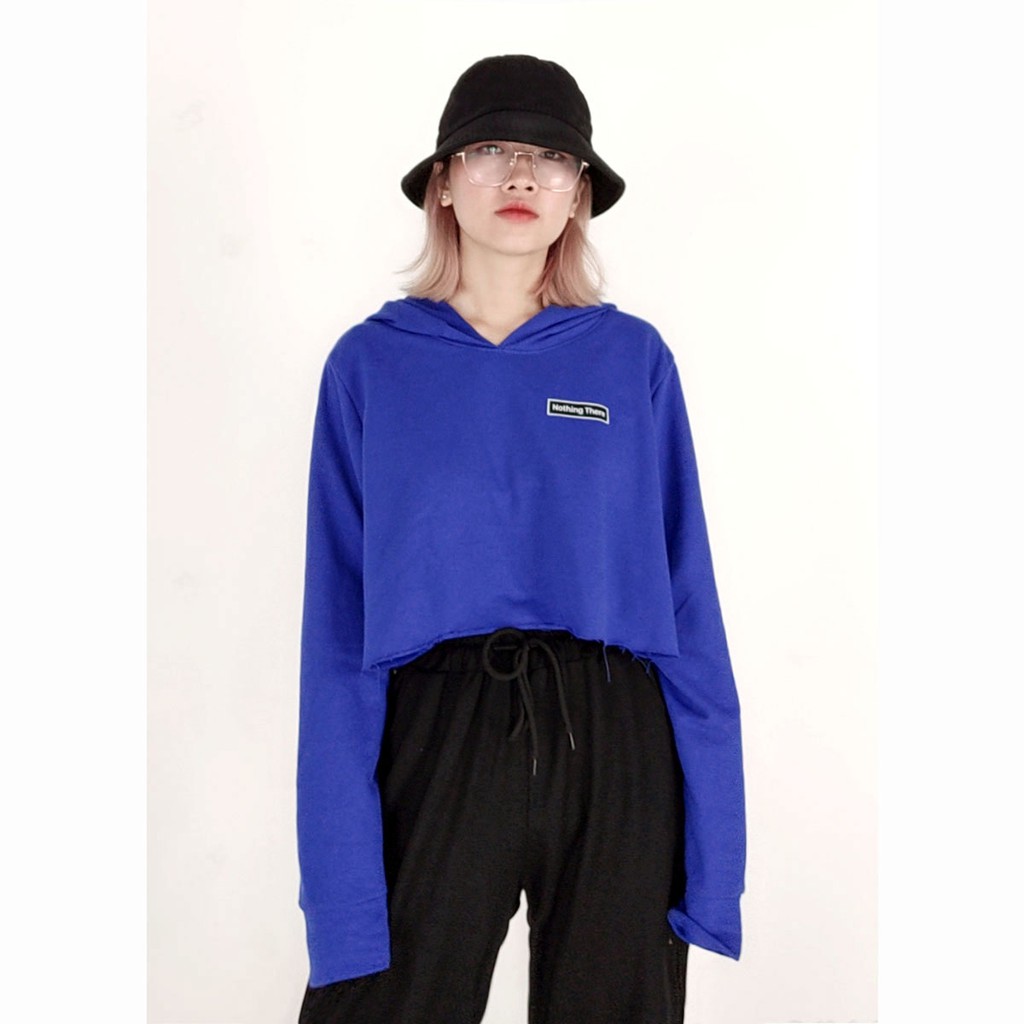 Áo croptop nữ kiểu dáng hoodie tay dài có mũ thời trang Miix - MC001