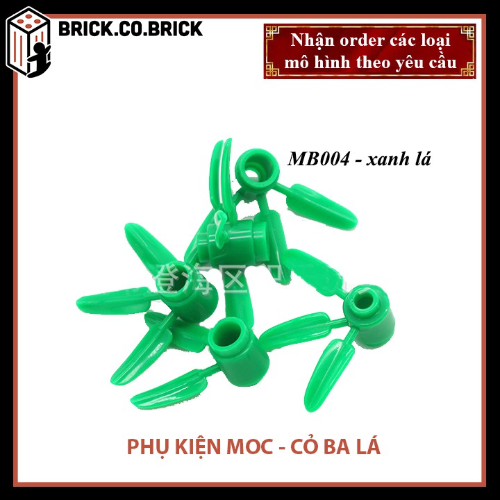 Phụ kiện MOC - Combo 10 Cỏ ba lá giá 5K- Đồ chơi lắp ráp minifig và non-lego mô hình sáng tạo trang trí - MB001-MB004