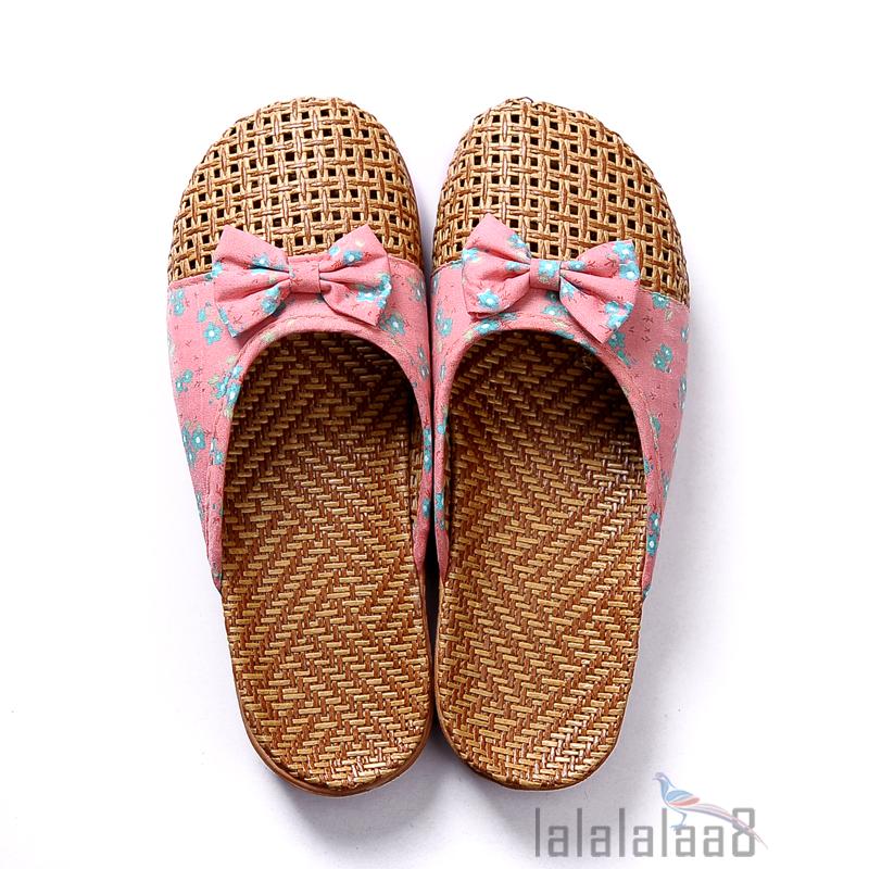 LAA8-Men Women Flax EVA outdoor Slippers Home Non-slip Thick Beach Summer Slipper