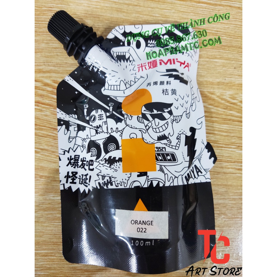 Màu Acrylic dạng túi Refill 100ml MIYA (túi có nắp)