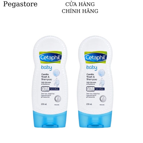 Dầu Gội em bé Cetaphil Baby Wash &amp; Shampoo Mỹ 230ml - sữa tắm gội cho bé 2 trong 1