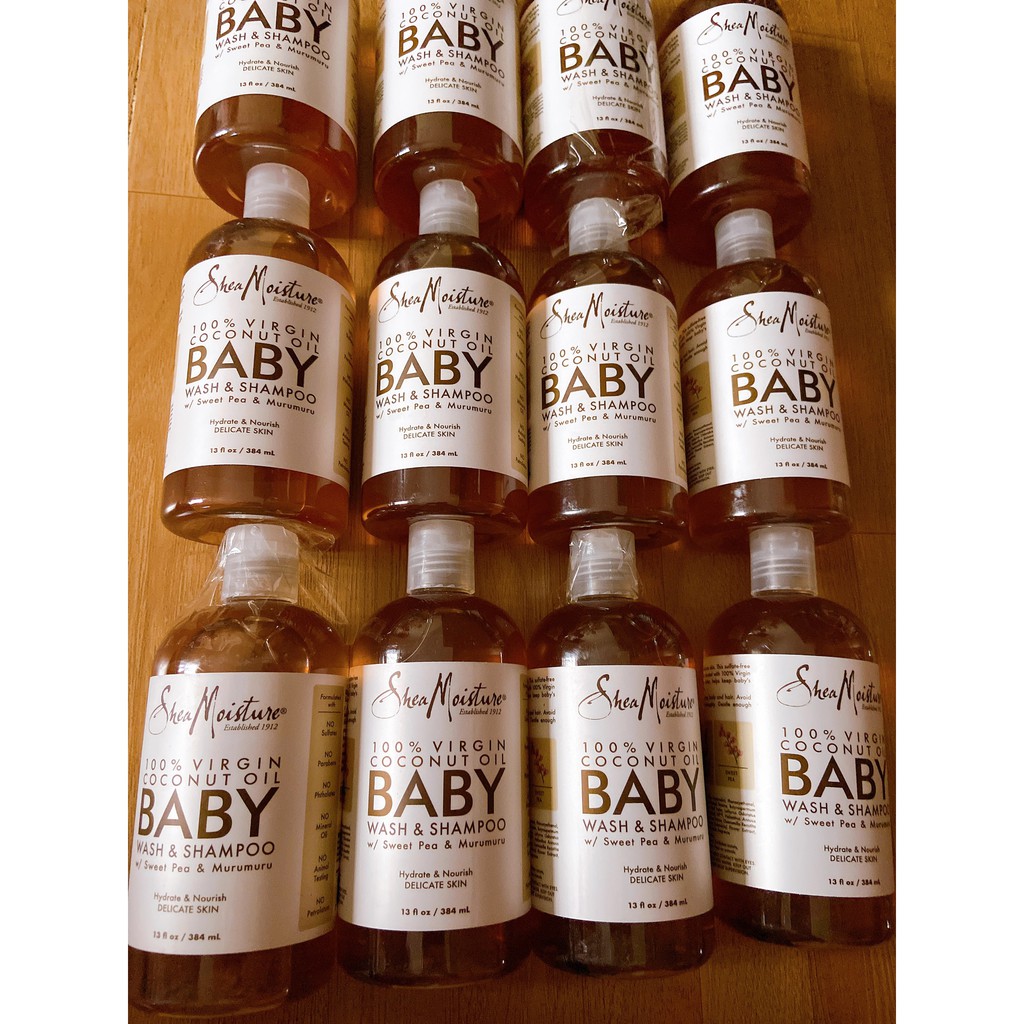 Tắm & Gội Shea Moisture Baby - dừa SheaMoisture Baby Wash and Shampoo coconut Mẫu mới nhất có vòi