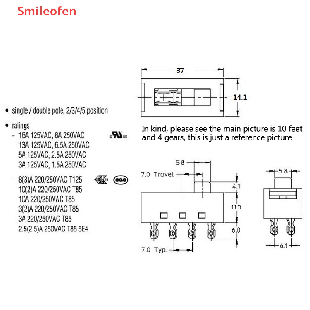 Công Tắc 16A 10Pin 4 Tốc Độ DSE-2410 Chuyên Dụng Cho Máy Sấy Tóc
