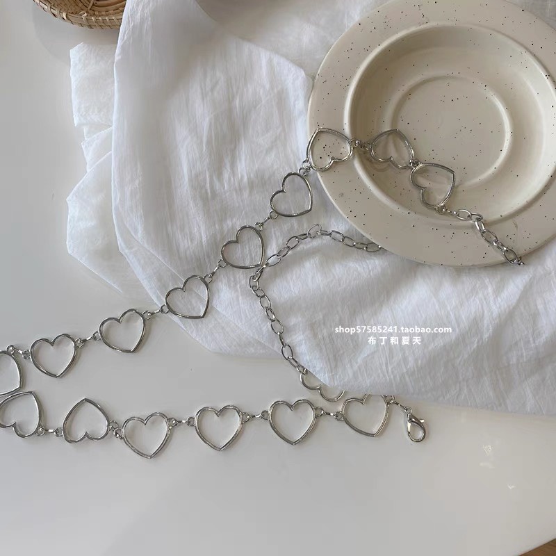 Dây xích treo quần/chân váy - Chain thắt lưng hình trái tim đơn giản