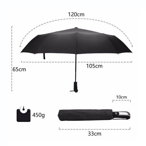 Ô Tự Động Gấp Gọn Đóng Mở 2 Chiều Hàng 10 Nan Thông Minh, Dù tự động đóng mở 2 chiều tiện lợi nhiều màu sắc