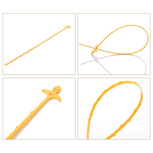 Dây thông tắc cống FREESHIP vệ sinh thông tắc bồn rữa tay bằng nhựa, răng cưa màu vàng