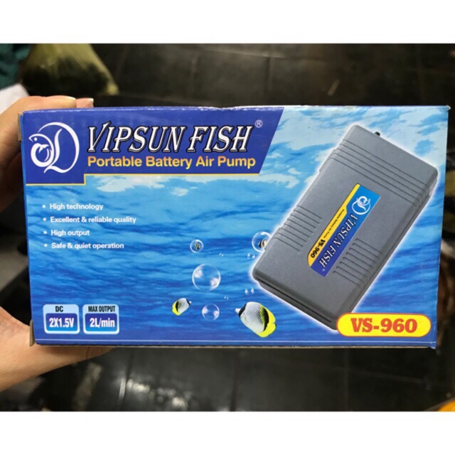 Máy sủi oxy VIPVS - 960 sử dụng pin ( Tặng kèm dây oxi và viên sủi oxi )