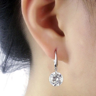 Bông Tai Mạ Bạc Đính Đá Pha Lê Lấp Lánh 1 Cặp