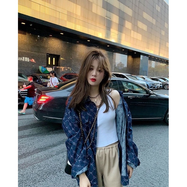 ÁO khoác Jean Xanh Đậm QUẢNG CHÂU CAO CẤP