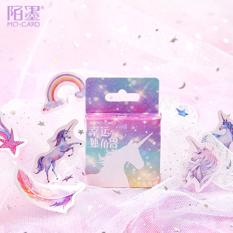 Bộ sticker/ Hình dán Họa Tiết Kì Lân - Unicorn (45 Hình)