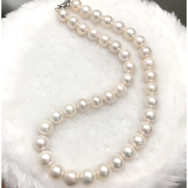 Chuỗi đeo cổ hạt tròn lớn 10ly bằng bạc 925