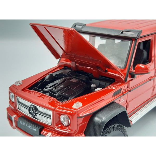 Xe Mô Hình Mercedes Benz G63 6X6 1:24 Welly ( Đỏ )