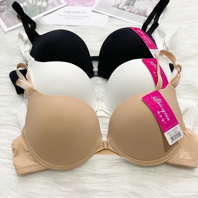 Áo lót cài trước dây mảnh Double T, đệm vừa 2cm cao cấp