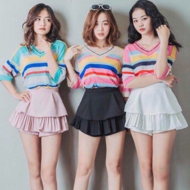 [Mã WASKT410K giảm 10K đơn 50K] CHÂN VÁY HAI TẦNG XẾP LY XINH CỰC XINH ☘️☘️