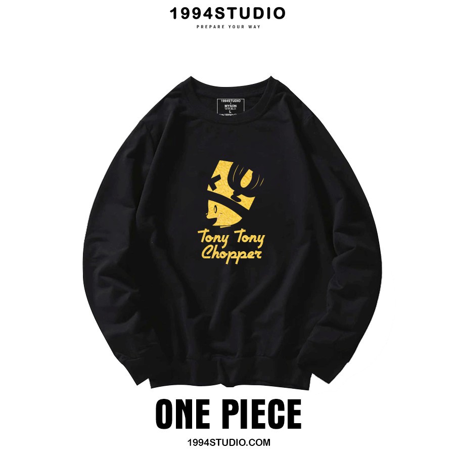 [Mã 1994UP20K Giảm 20% Đơn 400K] Áo Sweater Áo Nỉ Da Cá One Piece Chopper Nhũ Vàng Unisex  - 1994 Studio