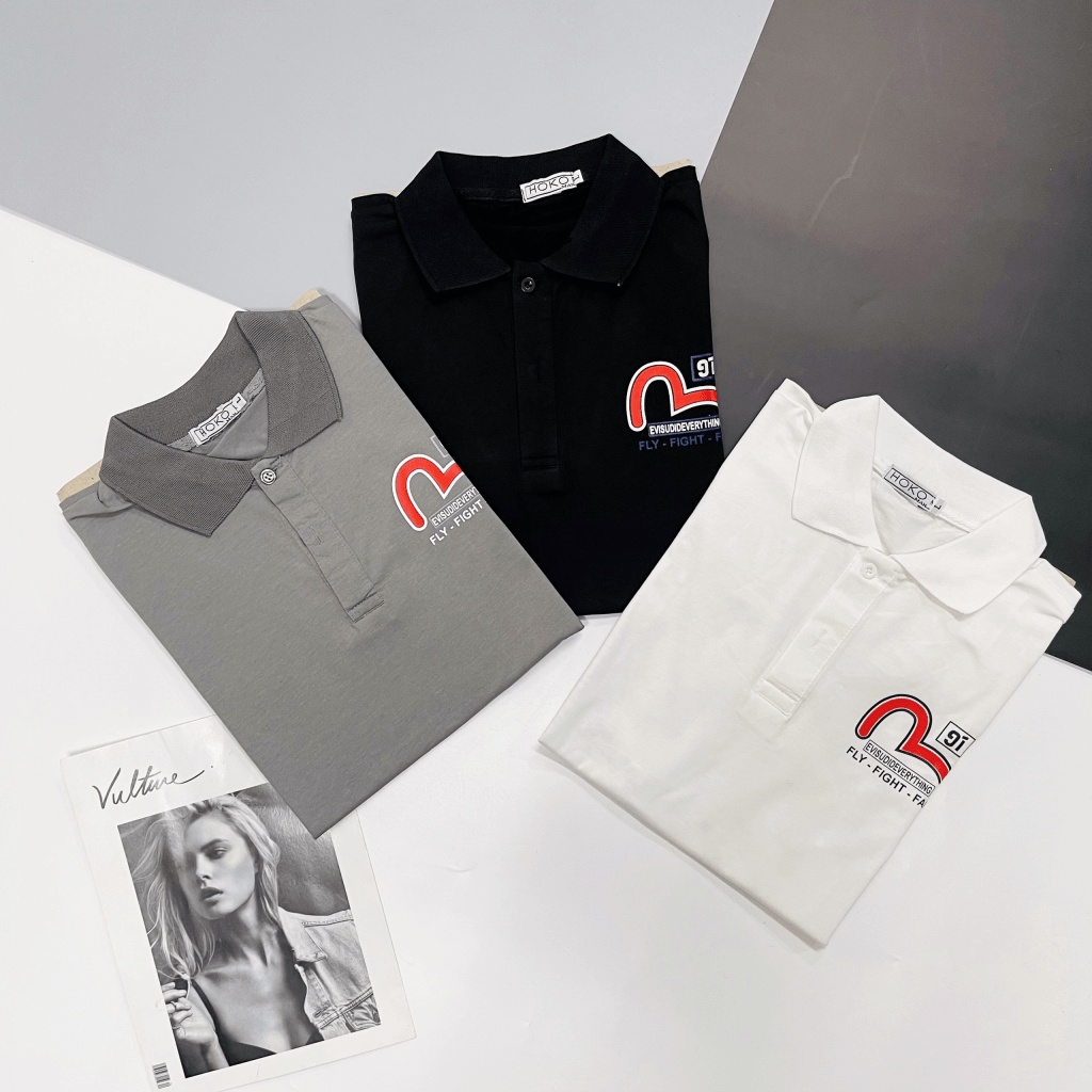FREE SHIP ÁO THUN POLO CỔ BẺ EVISUS GỒM NHIỀU MÀU PHỐI ĐỒ CỰC ĐỈNH BN CÓ HÌNH THẬT