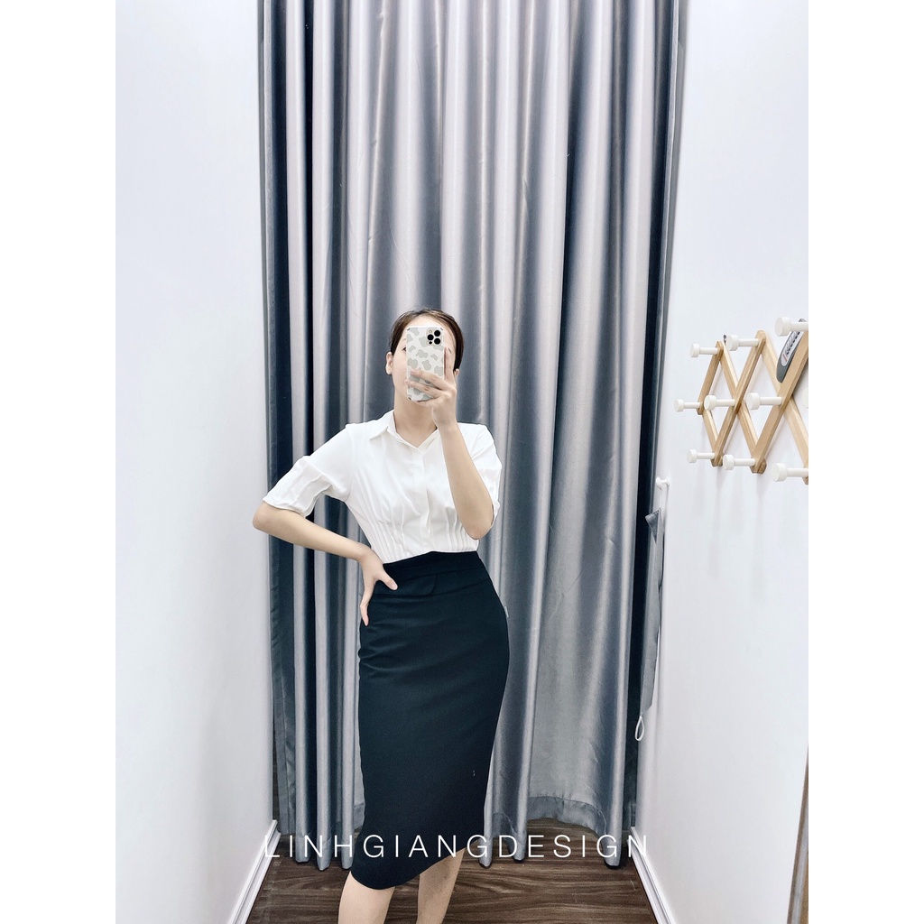 Chân váy bút chì cạp cách điệu