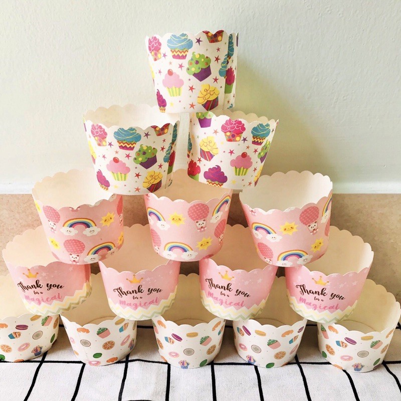 Set 50 ly cupcake nướng bánh muffin (không cần khuôn) giấy cứng