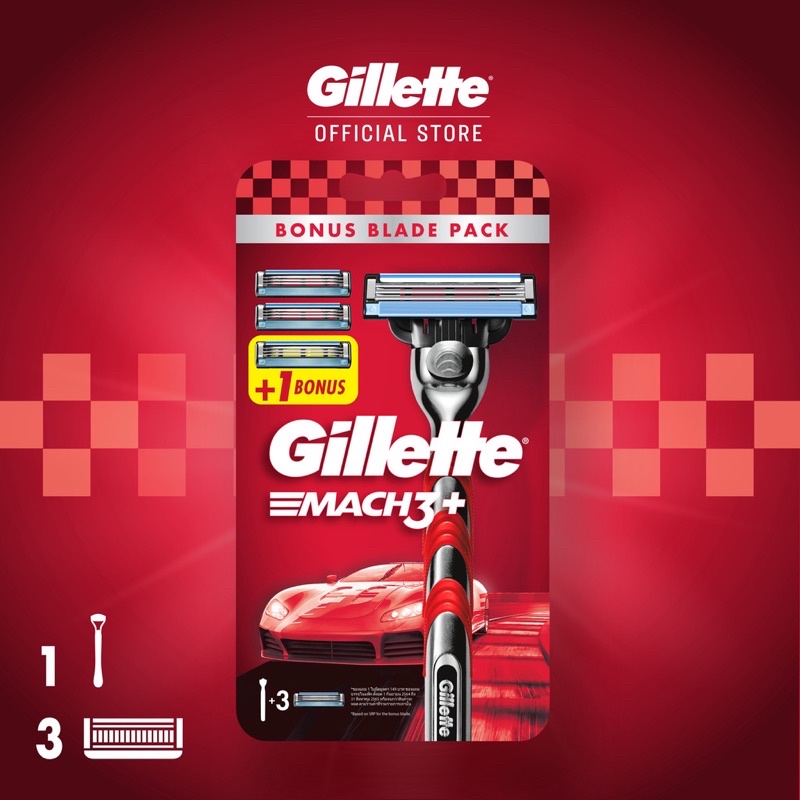 Bộ Cán Dao Cạo Râu Gillette Mach3+ Red , Mach3 Sensitive , Turbo 3D cao cấp thay lưỡi