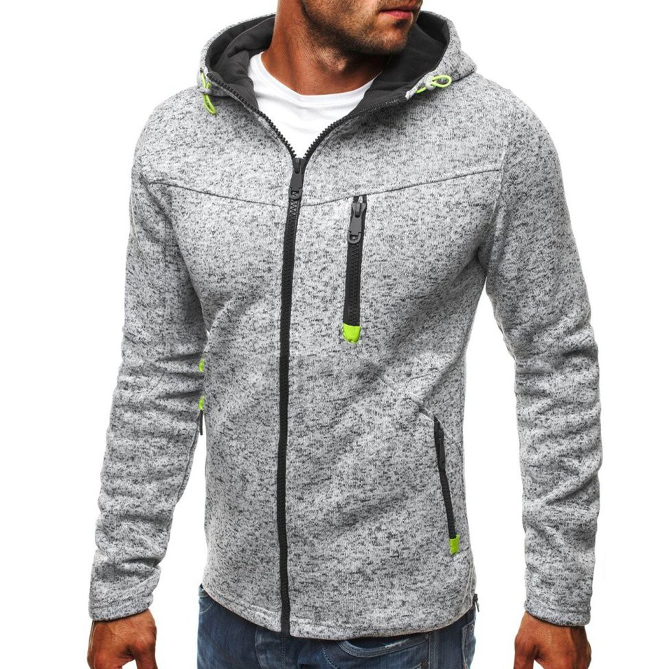 Áo Khoác Hoodie Dài Tay Màu Sắc Đơn Giản Cho Nam