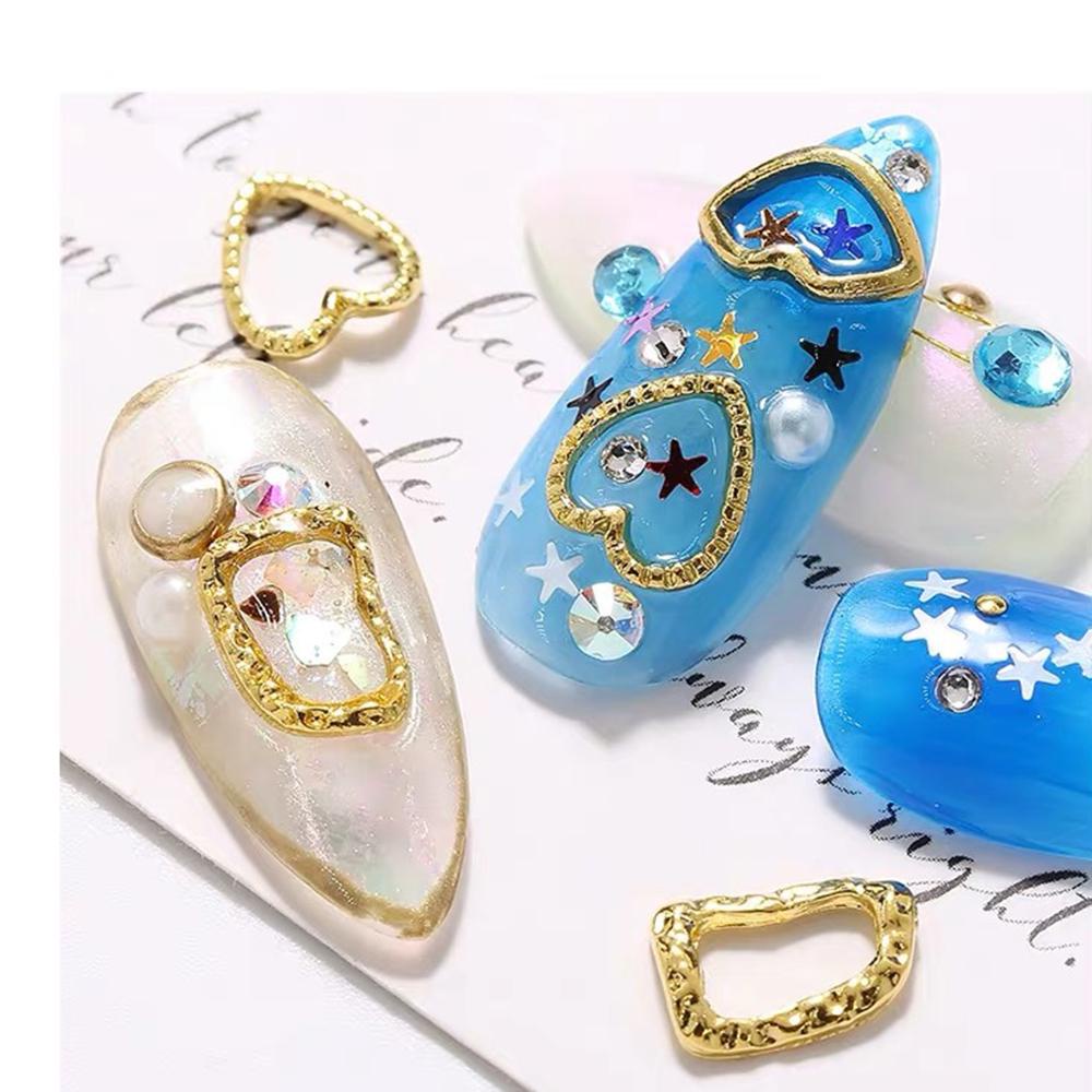 Set 20 Miếng Dán Trang Trí Móng Tay 3D Khung Hợp Kim