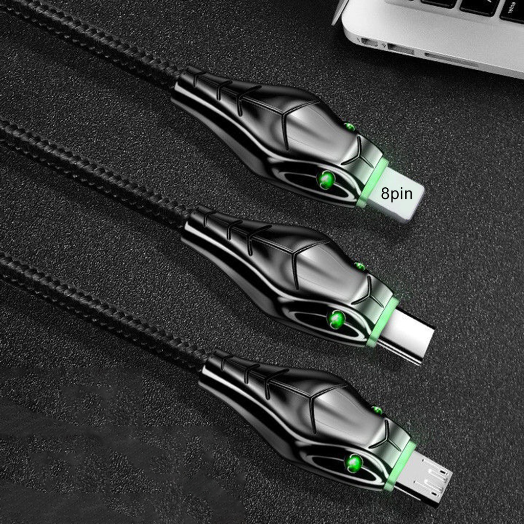 Dây Cáp Sạc Nhanh 1m 5a Bằng Hợp Kim Kẽm Loại C / Micro-Usb / 8 Pin Tiện Dụng