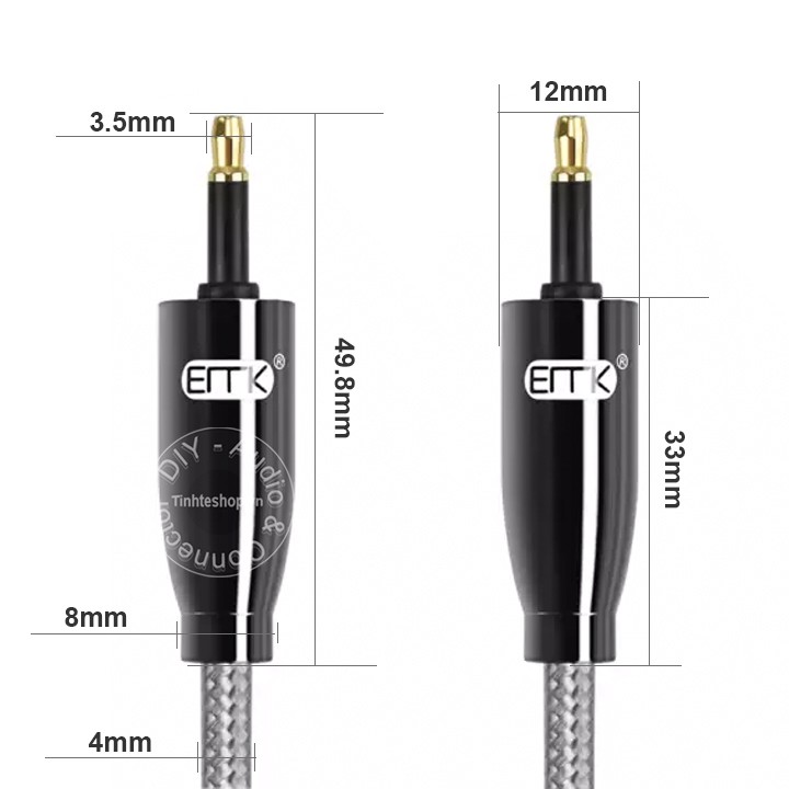 Cáp audio âm thanh kỹ thuật số mini 3.5mm toslink optical SPDIF 1.5 mét EMK EMK019-105