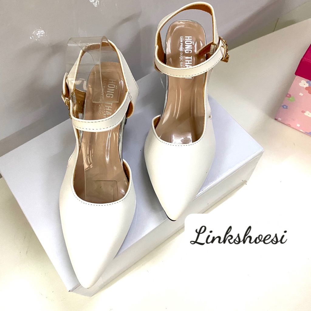 Giày sandan bít mũi kiểu dáng thời trang có đính hạt xoàn 2 màu đen trắng mã sản phẩm TT215