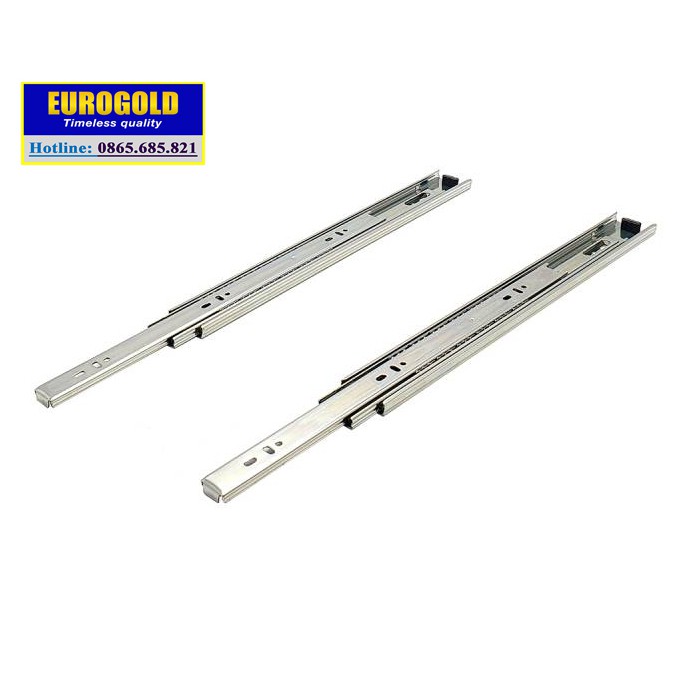 Thanh ray bi trượt hốc tủ không giảm chấn, Thanh trượt bi 3 tầng bản 25cm - 50cm, Ray trượt ngăn kéo