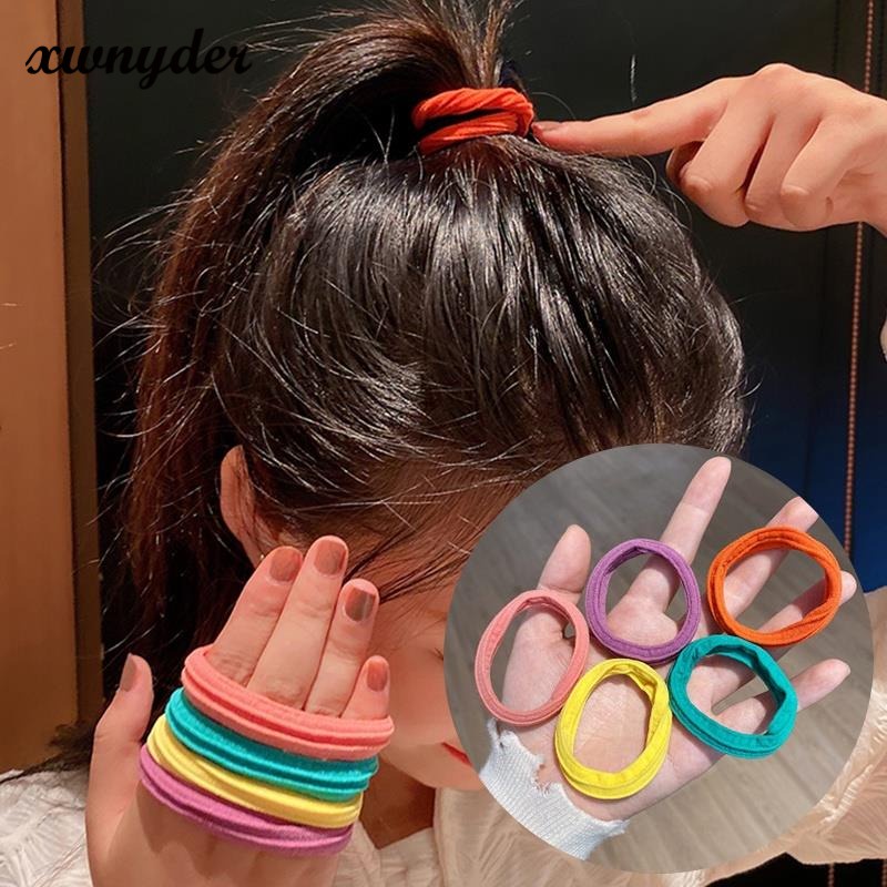 Set 5 Dây Cột Tóc Co Giãn Nhiều Màu Sắc Thời Trang Hàn Quốc Cho Nữ