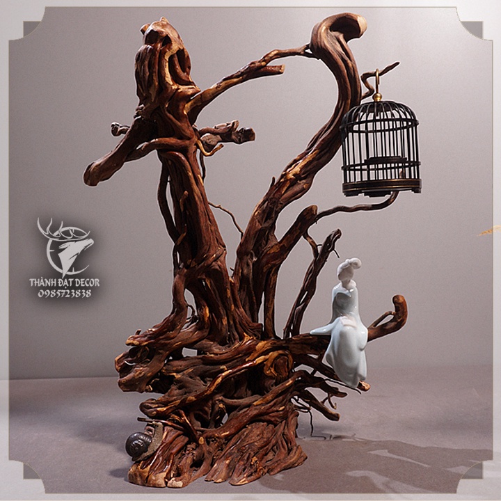 Tượng Gốm Sứ Cô Gái Đọc Sách Trang Trí Tiểu Cảnh, Cây Bonsai, Cây Cảnh, Hòn Non Bộ, Hồ Thủy Sinh, Lũa