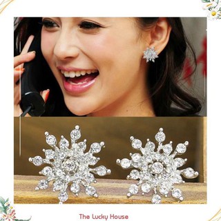 Bông tai nữ bông tuyết đính đá sang trọng BT50