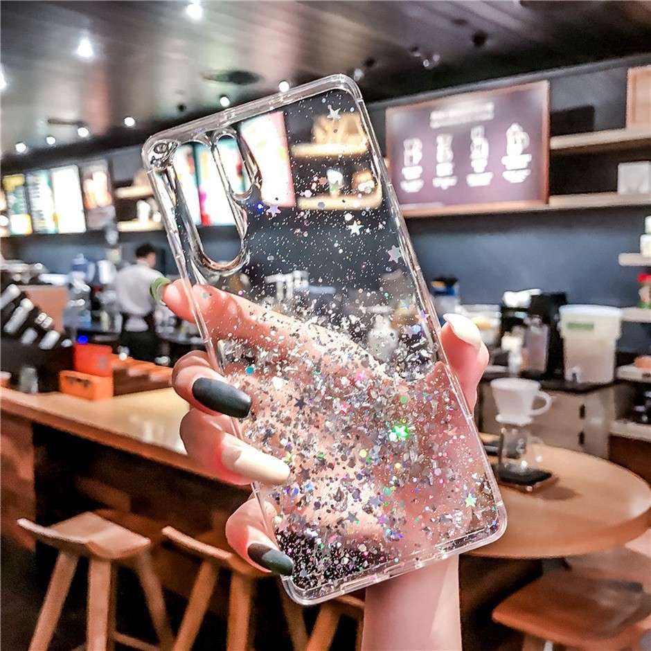 Ốp điện thoại trong suốt phối sequin lấp lánh cho Huawei Y9s Y6s Y6 Pro 2019 Nova 7i 5T 4e 3i 3 3e 4 5i Pro