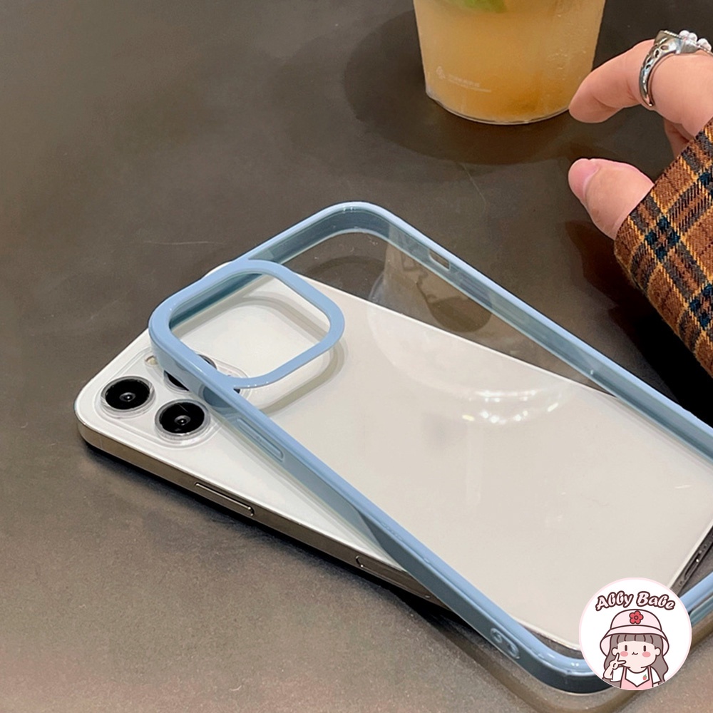 Ốp Điện Thoại Acrylic Viền TPU Mềm Trong Suốt Chống Sốc Cho IP 13 12 11 Pro Max XR 8 7 Plus