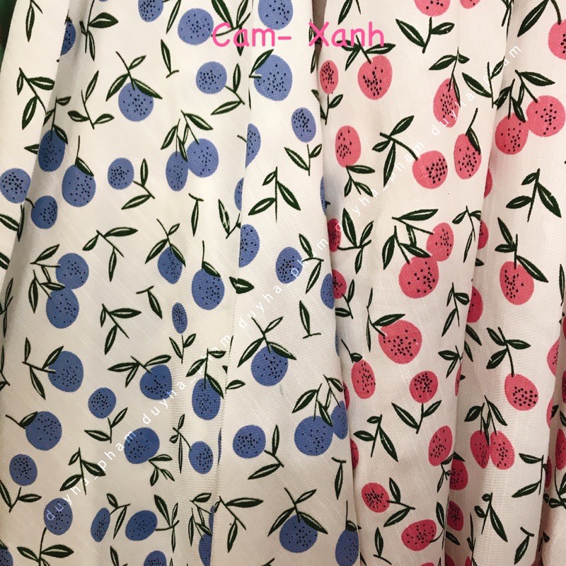 VẢI TƠ PHÁP HOẠ TIẾT TRÁI CAM NHỎ