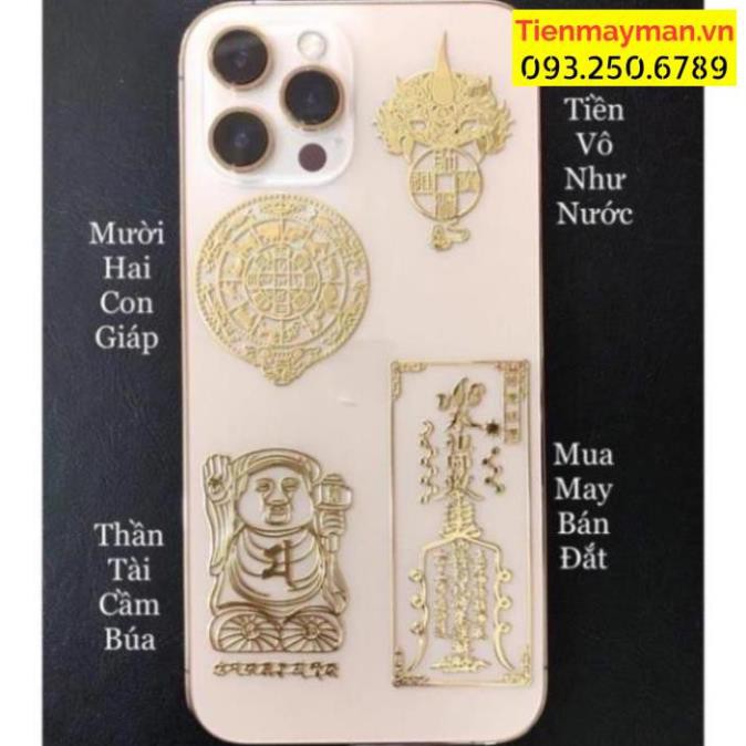 {HÀNG CÓ SẴN} BỘ 4 MIẾNG DÁN ĐIỆN THOẠI LINH PHÙ MAY MẮN TÀI LỘC