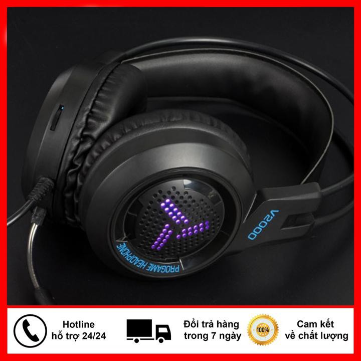 [Mã ELFLASH5 giảm 20K đơn 50K] Tai Nghe Gaming V2000, Tai Nghe Game Thủ có Mic Có Led Phát Sáng [Bảo Hành 12 tháng]