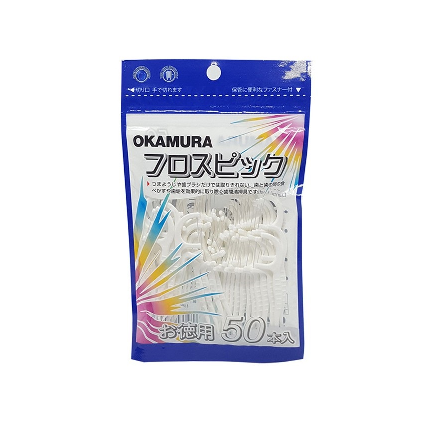 Tăm kẽ chỉ nha khoa Okamura,  chất lượng Nhật Bản (Bịch 50 cây/90 cây)
