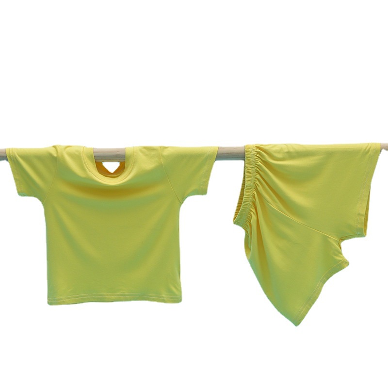 Bộ Đồ Ngủ Tay Ngắn Màu Kẹo Trơn 70-165cm Thời Trang Hàn Quốc Cho Bé