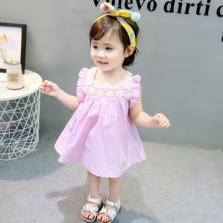 Váy bé gái chấm bi nhí