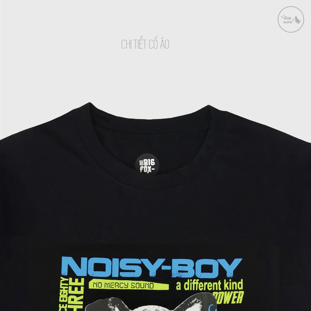 Áo Phông Bé Trai Bigfox, Áo Cộc Tay Dáng Rộng In Noisy Boy 12-15, Chất Cotton Xuất, Size Đại