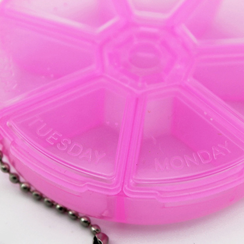 [Hàng mới về] Hộp đựng thuốc hình tròn bằng nhựa 7 ngăn tiện dụng