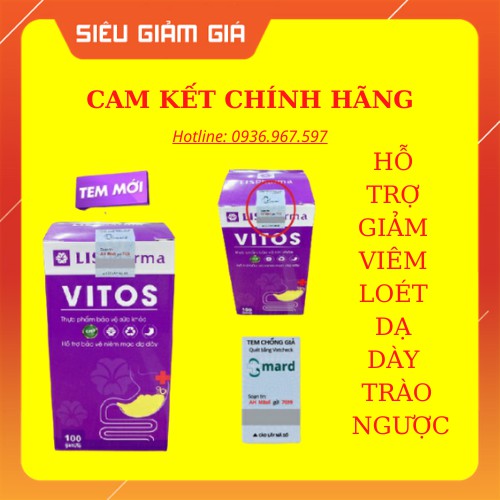Dạ Dày Vitos TEM VUÔNG MÃ CÀO  - Trào Ngược, Viêm Loét Dạ Dày