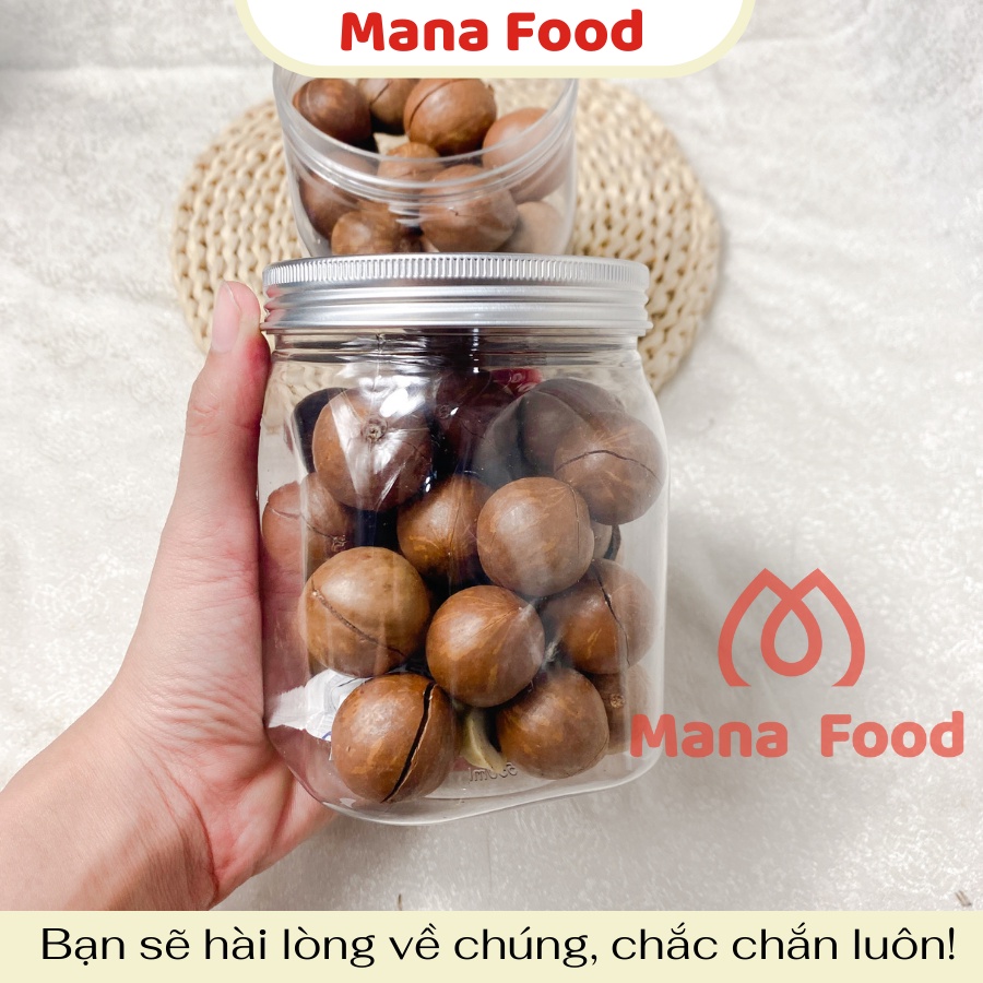 [Hũ vuông] 300G Macca Daklak Sấy Mana Food | VSATTP - Hạt bùi béo - Chất lượng