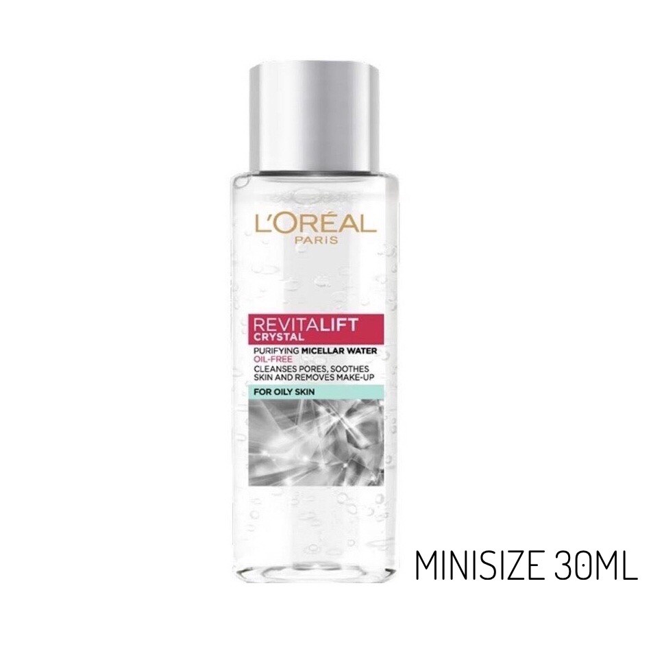 [Minisize 30ml] L'oreal Nước Tẩy Trang Kiềm Dầu Cho Làn Da Sáng Mịn L'Oréal Paris Revitalift Crystal Purifying 30ml