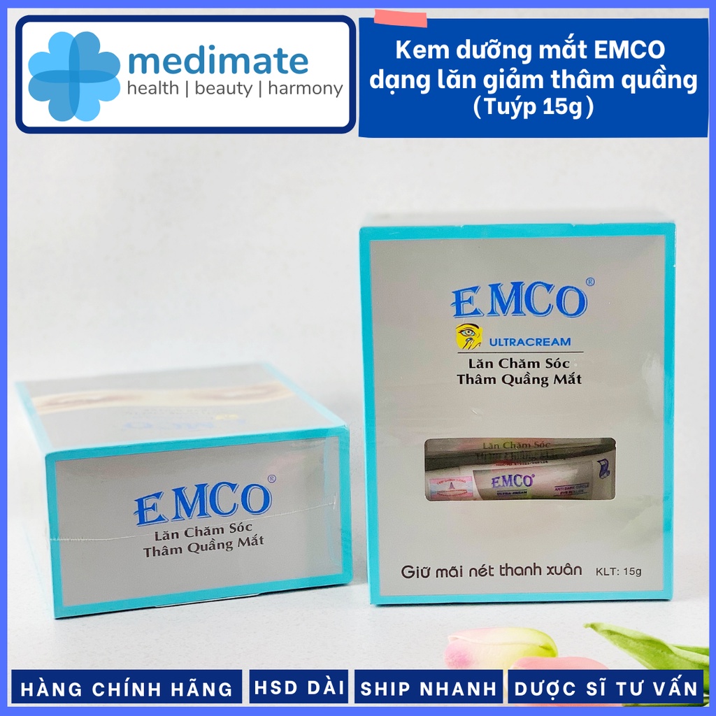 Kem dưỡng mắt EMCO giảm thâm quầng, giảm bọng mắt dạng lăn (tuýp 15g)