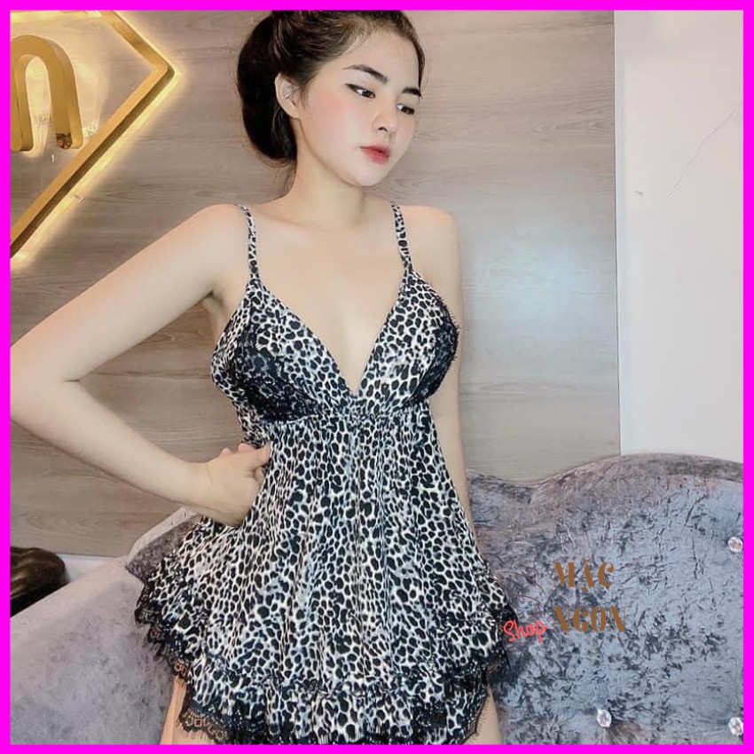 Set Đồ Ngủ Hai Dây Beo Phối Ren Sexy <freeship> dưới 65kg, có mút ngực, vải mềm, mát,đồ bộ mặc ngủ | BigBuy360 - bigbuy360.vn