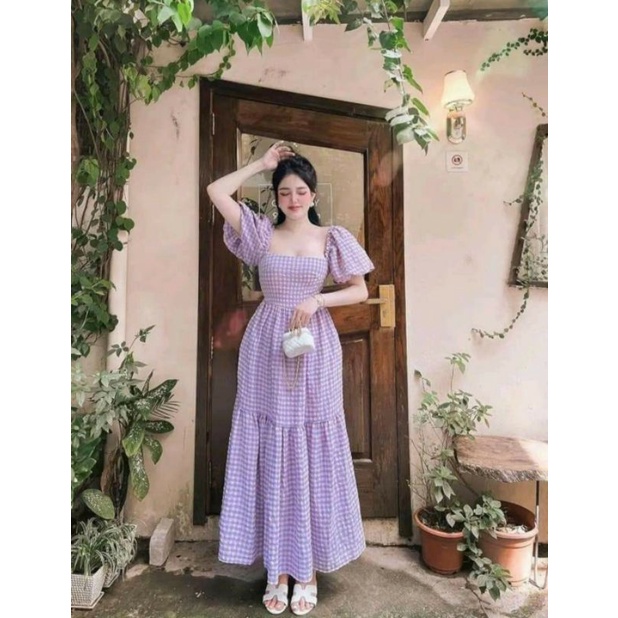 Vải thô xốp cotton kẻ caro 1cm