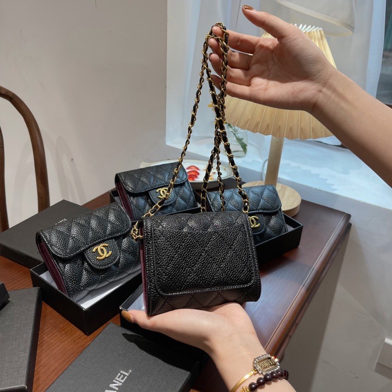 Ví mini trần ô kèm dây đeo full box